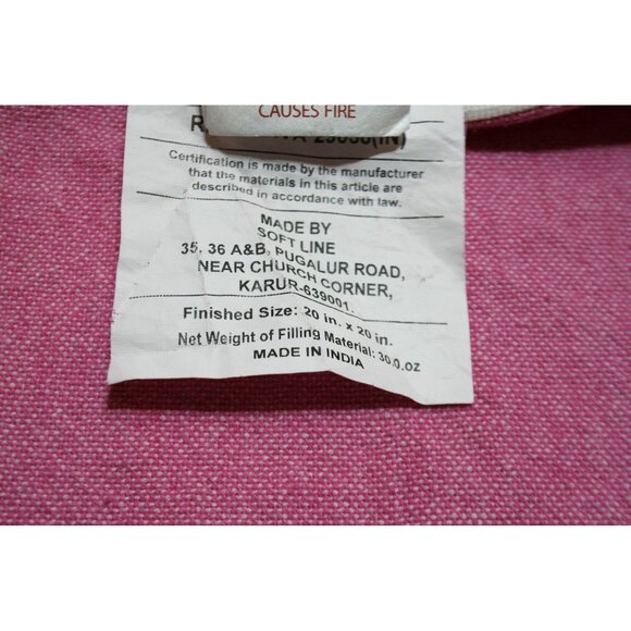 The Farmhouse by Rachel Ashwell Set of 2 Pink 20x20 Pillow Covers Shabby Cottage - Picture 6 of 6